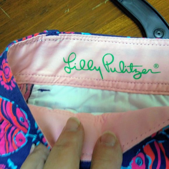 Lilly Pulitzer callahan shorts Jammin fish red blue Size 00 - Picture 5 of 6